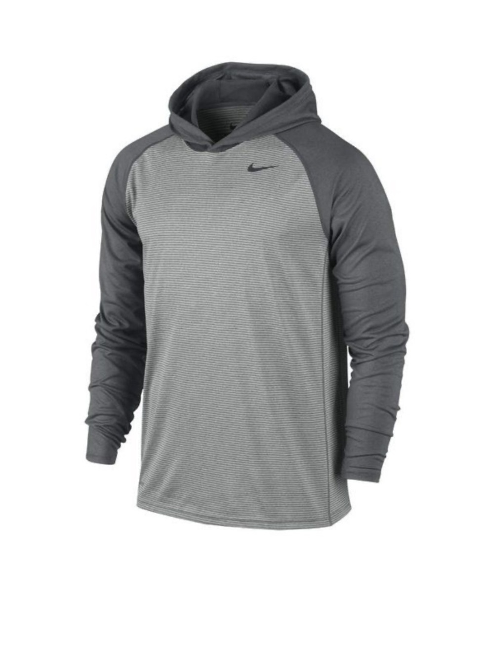 Nike Men’s Gray Hooded Long-Sleeve Performance Shirt size L